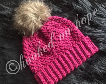 Rolled brim Textured beanie