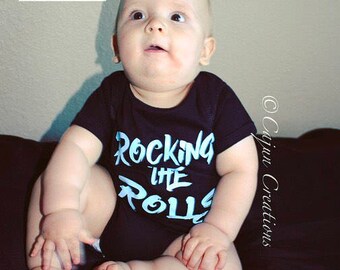 Baby boy clothes, Rocking the rolls, black bodysuit, baby bodysuit, baby boy outfits, baby shower gift, baby boy shirts, baby boy gift
