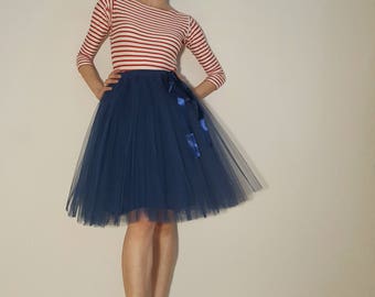 Tulle Petticoat Light version Navy navy blue 55 cm skirt