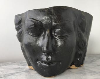 Face Planter Head Sculpture Vase, Flower Pot Garden Art Figure Pot