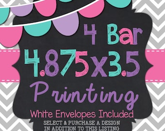 4 Bar Printed Cards 4.875" x 3.5"