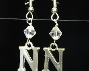 Personalized Initial Earrings Letter N