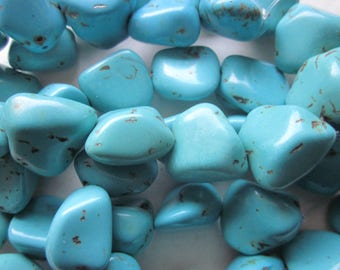Blue Magnesite Nugget Beads 15-19mm 12 Beads