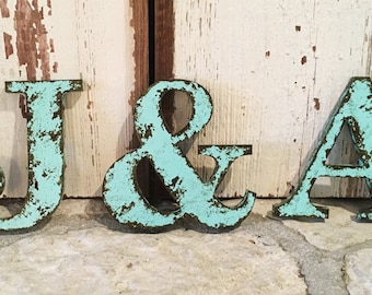 Rustic Letter 9.5" Tall Name Personalize Ampersand Cottage Country Style Home Decor shabby chic Joanna Gaines Alphabet Photo prop Wedding