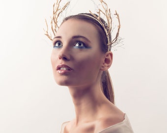 Antler Headband Deer Crown accessories Whimsical Woodland Horns, Faun Antler Headdress, Satyr Headpiece, Antler Crown Nymph Crown