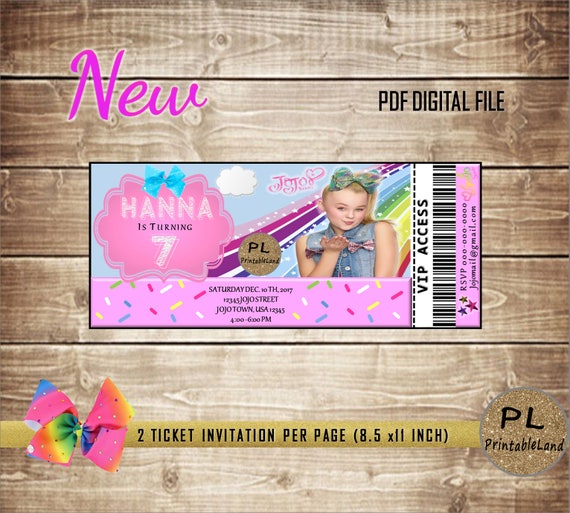 jojo siwa inspired birthday jojo siwa party ticket