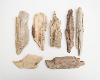 7x DISTRESSED DRIFTWOOD PIECES, rugged rough, drift wood, reclaimed wood, salvage wooden scrap, craft supplies, raw materials, surf tumbled