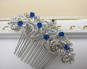 Something blue bridal hair comb Something blue wedding headpiece something blue bridal hair accessory wedding hair comb bridal hair jewelry