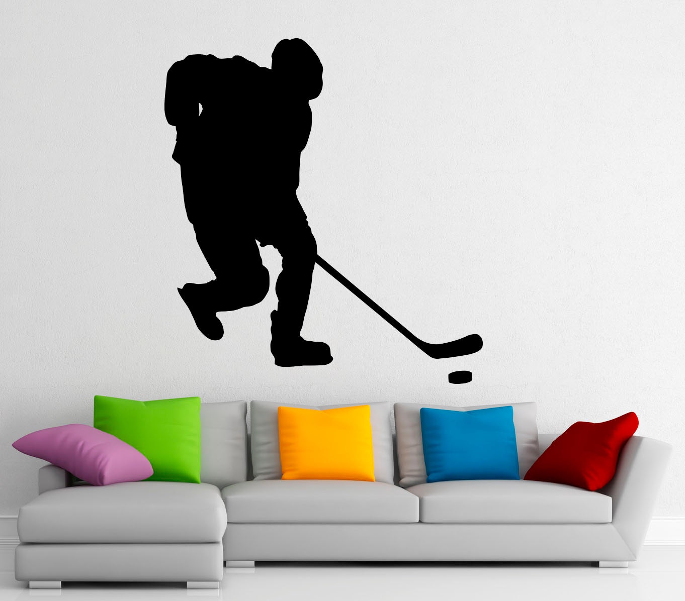 Hockey Player Wall Decal Sticker Sports Interior Bedroom Description Hockey Player Wall