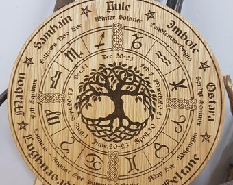 Wheel of the Year in Oak, Pagan, Wiccan, tree of life