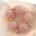 5 Hollow Silk Beads & 6 Golden Spacers Handmade Lampwork