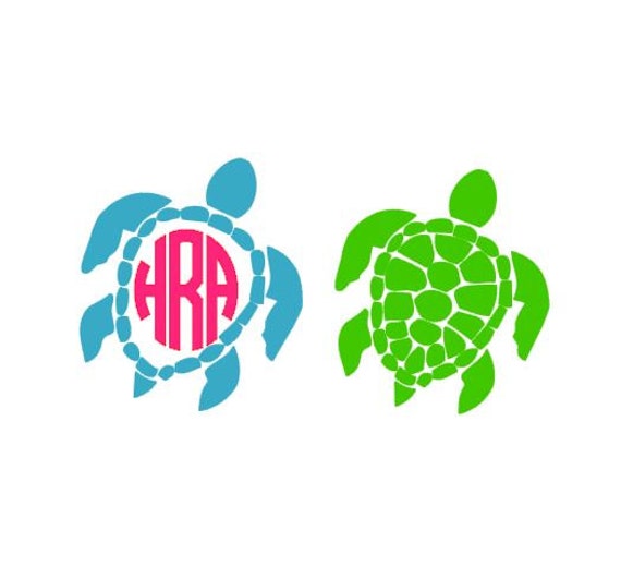 Download Sea Turtle Monogram SVG Studio 3 DXF PS Ai and Pdf Cutting