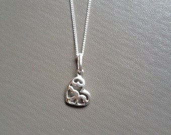 Sterling Silver 925 Open Heart Necklace