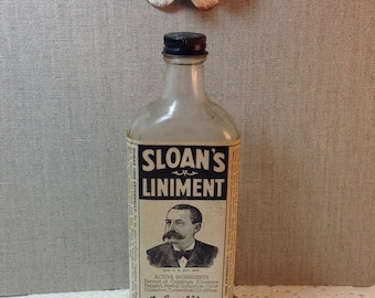 Vintage Sloan's Liniment Bottle and Box Collectors Item Collectible