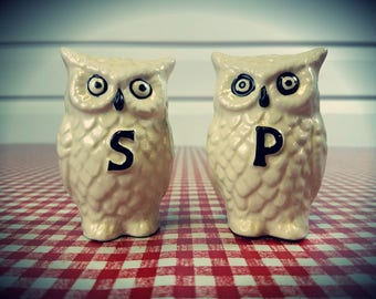 Vintage Owl Salt and Pepper Shakers