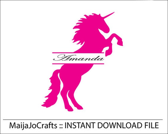Download split unicorn Monogram SVG cutting file dxf file Cricut