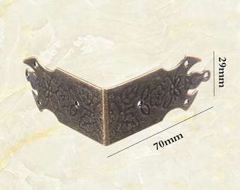 4PCS Bronze Corner Protectors Iron Corner Decorative Corner Bracket Jewelry Gift Box Decorative Feet Leg Corner Protector BJ015