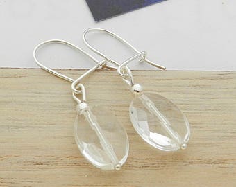 Earrings in silver and rock crystal
