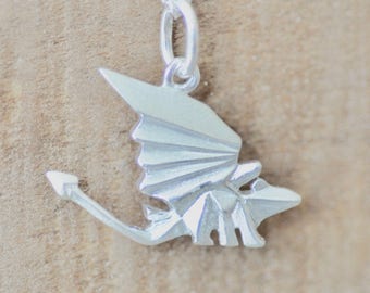 Origami Dragon Necklace in Sterling Silver, Dragon Pendant, Toothless Necklace, Dragon Jewelry, Jamber Jewels