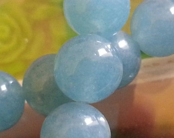 10 pearls of blue sponge quartz with 10mm hole 1 mm