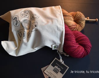 Organic cotton knit pouch