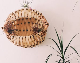 Vintage wicker wall basket