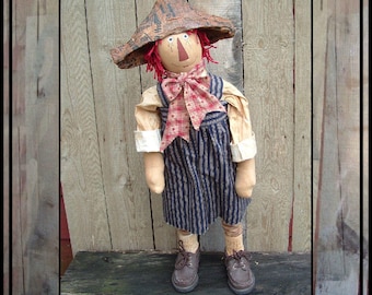 SALE mailed paper pattern Primitive folk art Standing Americana Doll HAFAIR OFG faap 346