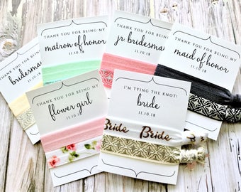 Bridesmaid Proposal Hair Tie Favors | Thank you for being | Wedding Thank You Gifts | Wedding Hair Ties | Bridesmaid Gift | 2ct Hair Ties