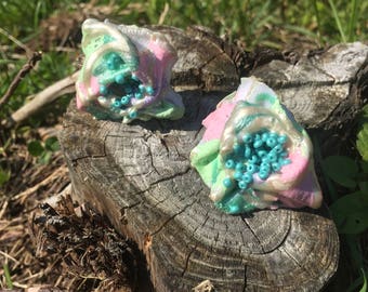 Iridescent Handmade ClusterEarrings