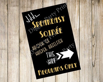 Speakeasy Soiree, speakeasy sign, roaring 20s