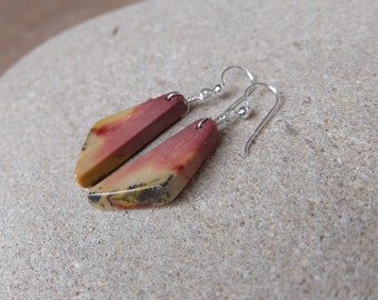 Mookaite earrings - natural stone jewelry - gem stone jewelry handmade in Australia - unique stone earrings