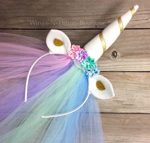 CELESTIA UNICORN Princess Pony Headband w/ tulle veil mlp