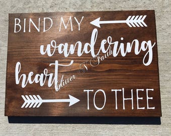 Bind My Wandering Heart to Thee sign