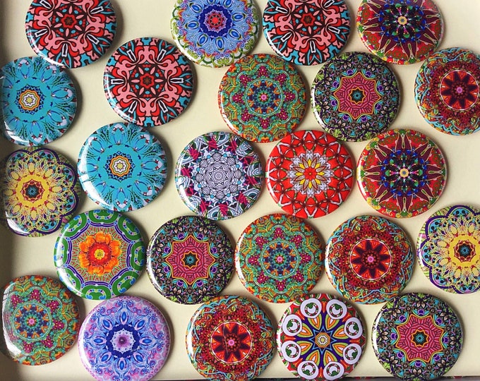 Mandala Magnets - Gift for Her - Refrigerator Magnets - Boho Magnets - Meditation Magnets - Magnetic Chalkboard - Unique Gift - Party Favors