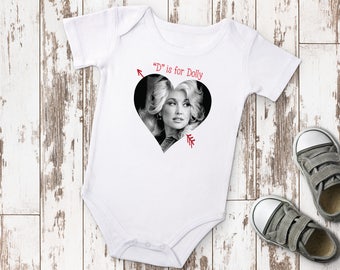 D is for Dolly Parton Nashville Bodysuit, Country Baby Clothes, Hipster Baby, Music City Shirt, Baby Gift, Boho Baby, Retro Baby