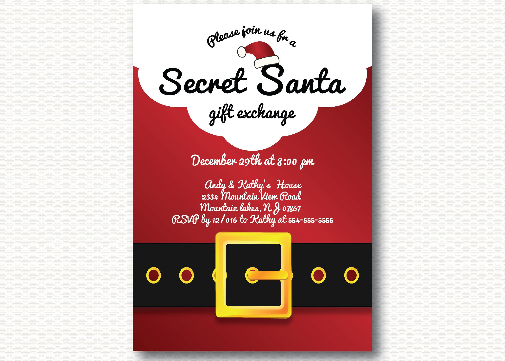 Secret Santa Invitation Template