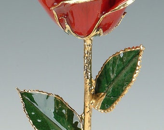 Real Rose in Plated 24k Gold Gift for Her Dark Blue