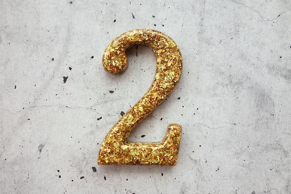 items similar to glitter decorative number two glitter number 2 resin