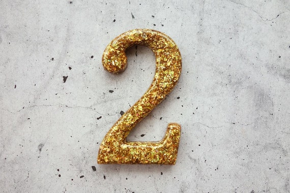 items similar to glitter decorative number two glitter number 2 resin