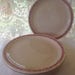 6 Mayer Arrowhead China Restaurant Dinner Plates Maroon Tan Classic Roadside American Diner Dishes 1940s
