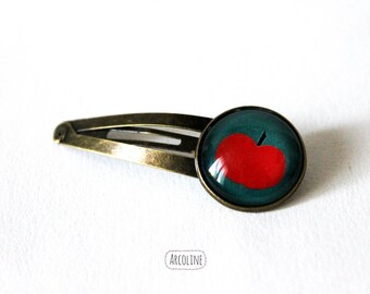 Clic Clac Cabochon Red Apple hair clip