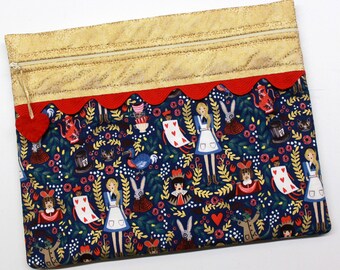 Golden Alice in Wonderland Cross Stitch Embroidery Project Bag