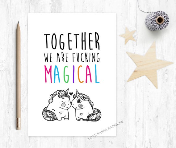funny valentines card, funny anniversary card, unicorn valentines card, unicorn anniversary card, unicorn best friend card, unicorn birthday