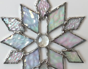 stained glass snowflake suncatcher (design 32B)