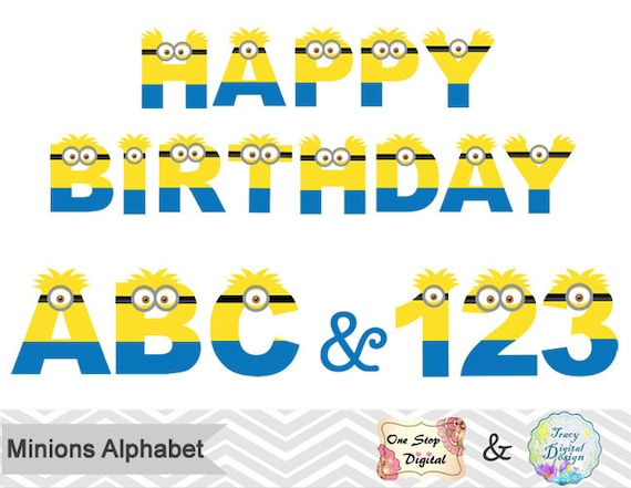 minions alphabet digital clip art instant download minions