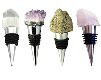 Wine Stopper (Amethyst, Pyrite, Quartz, Rose Quartz)