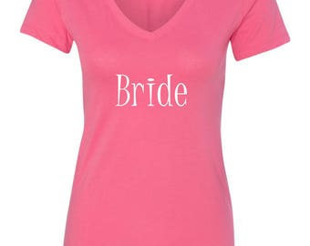 Bride T-Shirt Pink with White Bride design