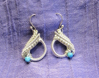EARRINGS, Desert Hills Sterling Silver Earrings with Turquoise Beads