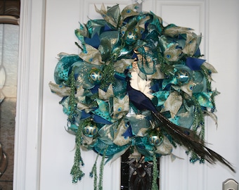 A blue and green beauty for your front door!