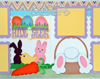 Scrapbook Page Kit Easter Eggs Spring Bunny Boy Girl Baby 2 page Scrapbook Layout 044